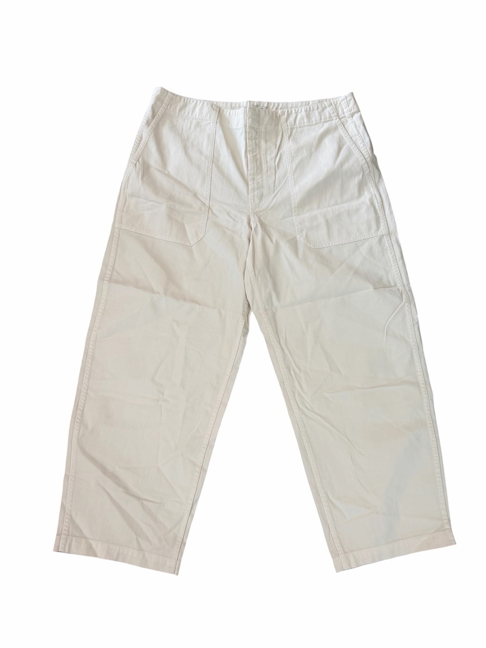 Madewell Women’s White Cotton Denim Cropped Pants with Pockets Sz 33 NWT